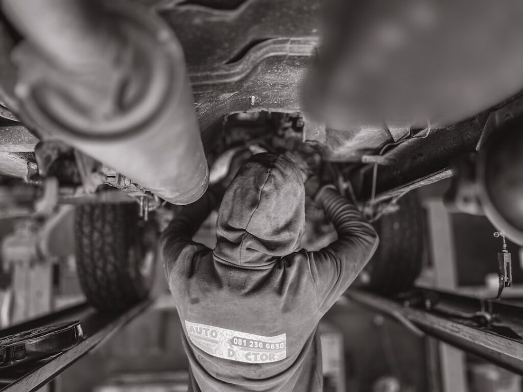 Photo vehicle technical inspection after headlight replacement
